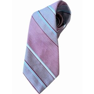 Johnny Carson 100% Polyester Pink Blue Tie 1970's Tonight Show Retro 54" x 3.25"